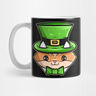 Kawaii Kat With Green Hat And Bow For St. Patricks Day Mug